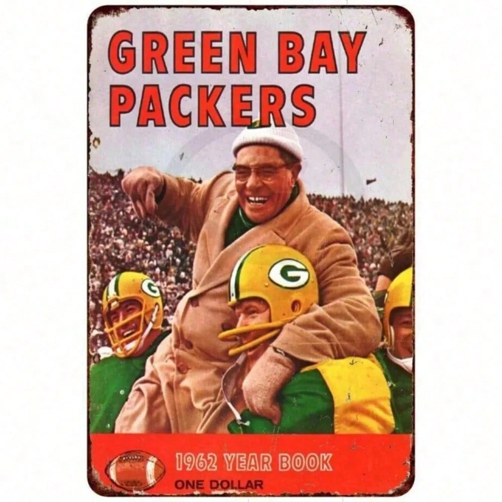 Vintage Green Bay Packers Tin Sign Lombardi Era Super Bowl Decor Retro Metal Artwork for Man Cave Bar різнокольоровий
Vintage Green Bay Packers Tin Sign Lombardi Era Super Bowl Decor Retro Metal Artwork for Man Cave Bar різнокольоровий