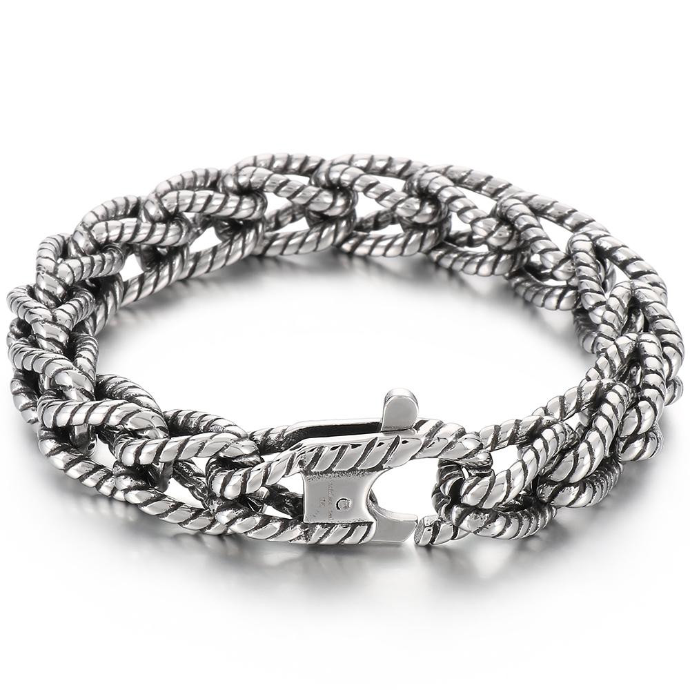 Чоловічий браслет-ланцюжок з нержавіючої сталі 316L Vintage Twist, регульований, з запонками, браслети, чоловічі ювелірні вироби, подарунки 22CM срібний
Чоловічий браслет-ланцюжок з нержавіючої сталі 316L Vintage Twist, регульований, з запонками, браслети, чоловічі ювелірні вироби, подарунки 22CM срібний