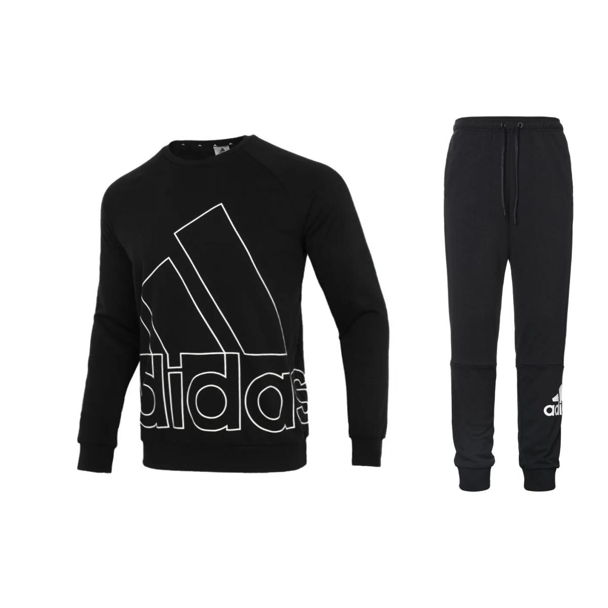 Adidas Retro Logo Print Long Sleeve Sweatshirt Knit Cuffed Pants Casual Sports Set Men sets Black HB5085+DQ1445 S
Adidas Retro Logo Print Long Sleeve Sweatshirt Knit Cuffed Pants Casual Sports Set Men sets Black HB5085+DQ1445 S