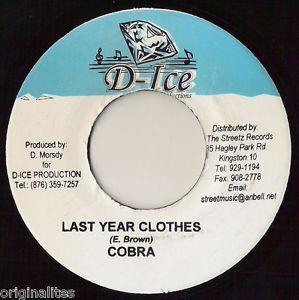 7inch Record MAD COBRA - Last Year Clothes NONE D-Ice Productio 2005 Jamaica Reggae, Ska & Dub Used
7inch Record MAD COBRA - Last Year Clothes NONE D-Ice Productio 2005 Jamaica Reggae, Ska & Dub Used