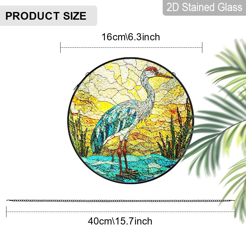 2D Flat Stained Glass White Crane Window Decoration, 7.87inches Animal Theme Colored Glass Plate with Chain, Charming Sun Catcher Home Decor, Unique 6.3inch
2D Flat Stained Glass White Crane Window Decoration, 7.87inches Animal Theme Colored Glass Plate with Chain, Charming Sun Catcher Home Decor, Unique 6.3inch