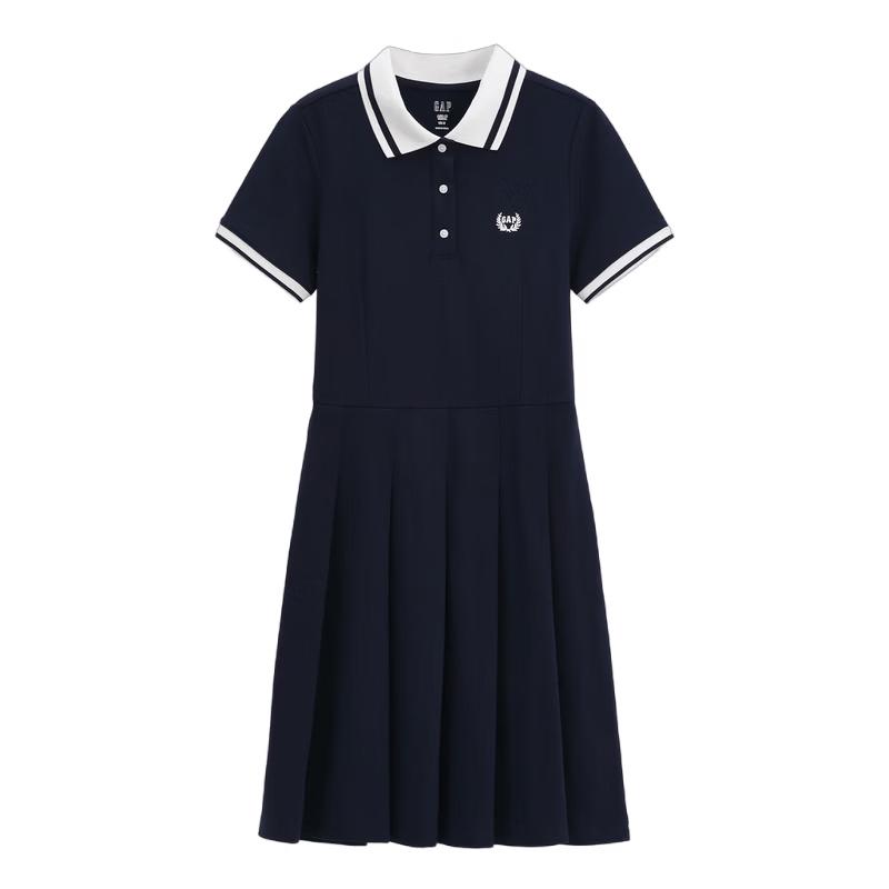 GAP Women s Pleated Logo Contrast Lapel Short Sleeve Dress 160/84A
GAP Women s Pleated Logo Contrast Lapel Short Sleeve Dress 160/84A