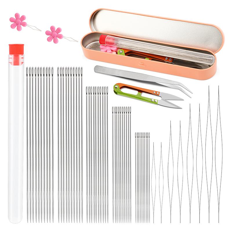 KRABALL Beading Needles Set Long Straight and Big Eye Beading Thread Needles for Bracelets Necklace Jewelry Making Supplies
KRABALL Beading Needles Set Long Straight and Big Eye Beading Thread Needles for Bracelets Necklace Jewelry Making Supplies