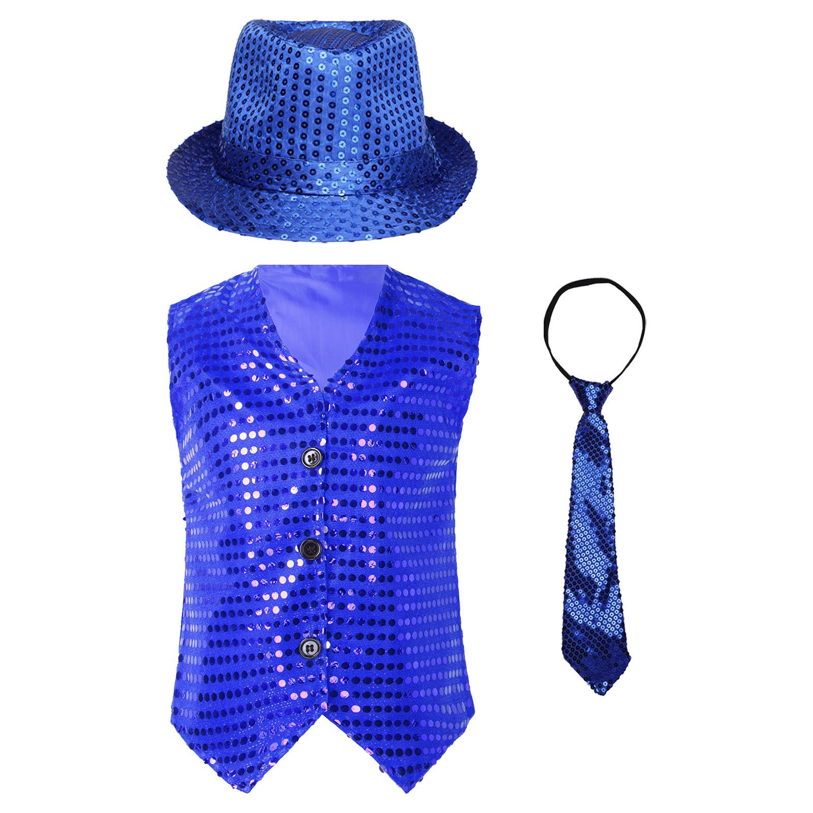 Хлопчики та дівчата джазовий танцювальний жилет без рукавів V-подібним вирізом блискітками ґудзиків дизайн відповідності капелюх і краватка для сценічних виступів 6-9Months
Хлопчики та дівчата джазовий танцювальний жилет без рукавів V-подібним вирізом блискітками ґудзиків дизайн відповідності капелюх і краватка для сценічних виступів 6-9Months