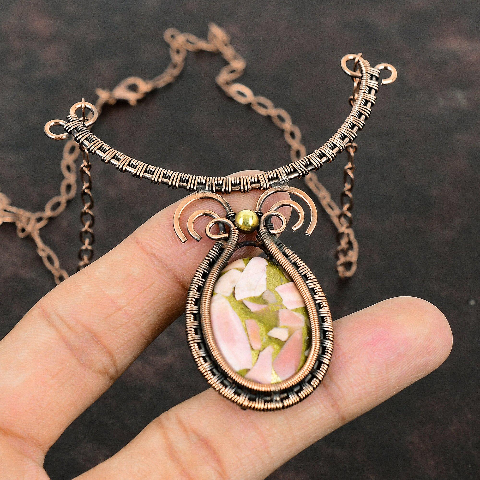 Copper Pink Opal Necklace Copper Wire Wrapped Gemstone Necklace Adjustable Necklace Handmade Necklace Wonderful Copper Jewelry Gift For Her
Copper Pink Opal Necklace Copper Wire Wrapped Gemstone Necklace Adjustable Necklace Handmade Necklace Wonderful Copper Jewelry Gift For Her