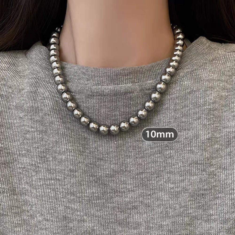 Beads Beaded Choker Multi Size Clavicle Chain New Gray Pearl Necklace Jewelry Grey-10mm
Beads Beaded Choker Multi Size Clavicle Chain New Gray Pearl Necklace Jewelry Grey-10mm
