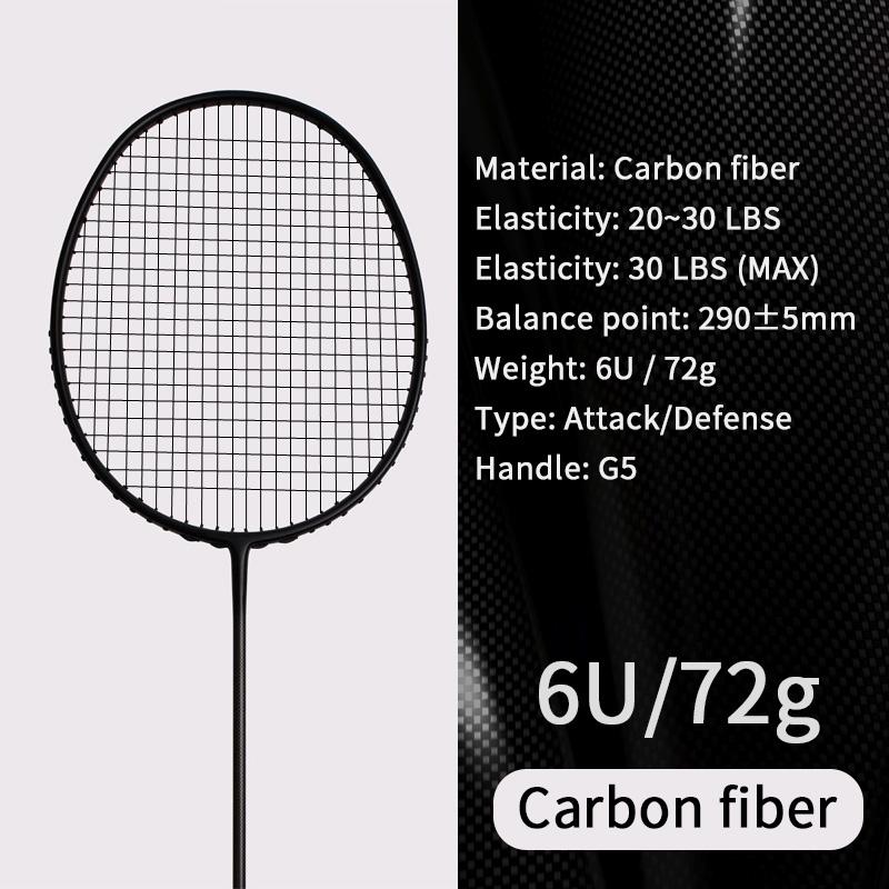 21-30 LBS badminton racket carbon fiber man woman adult high elasticity durable major Attack racket defense Competition level 21LBS
21-30 LBS badminton racket carbon fiber man woman adult high elasticity durable major Attack racket defense Competition level 21LBS
