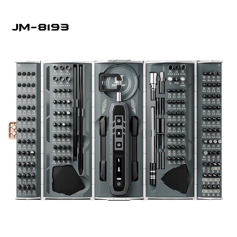 Набор из 180 аккумуляторных электрических отверток малого размера - JM-8193 Ящик для инструментов для дома
Набор из 180 аккумуляторных электрических отверток малого размера - JM-8193 Ящик для инструментов для дома