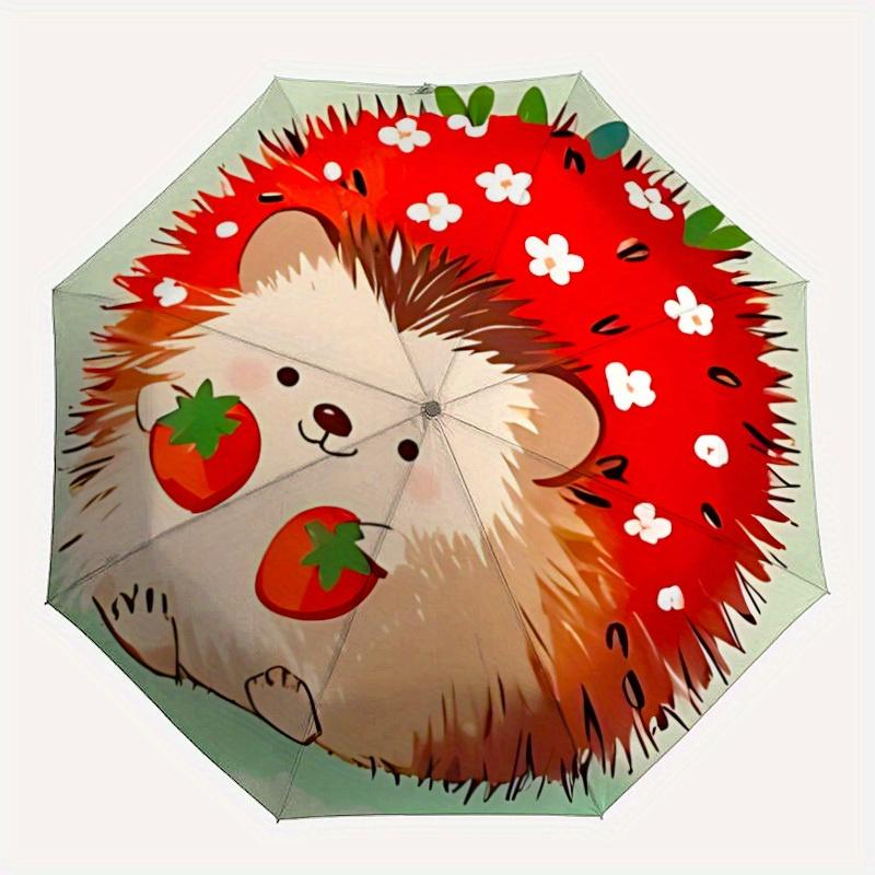 1pc Hedgehog Strawberry Automatic Folding Umbrella - 8-Rib Iron Frame, Windproof, Portable Sunshade with Plastic Handle for Travel & Outdoor
1pc Hedgehog Strawberry Automatic Folding Umbrella - 8-Rib Iron Frame, Windproof, Portable Sunshade with Plastic Handle for Travel & Outdoor