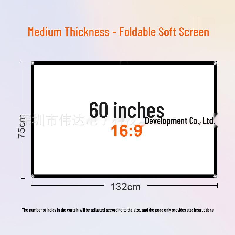 100-Inch HD Wall-Mounted Soft White Projector Screen for Outdoor Camping, No Drilling Needed
100-Inch HD Wall-Mounted Soft White Projector Screen for Outdoor Camping, No Drilling Needed