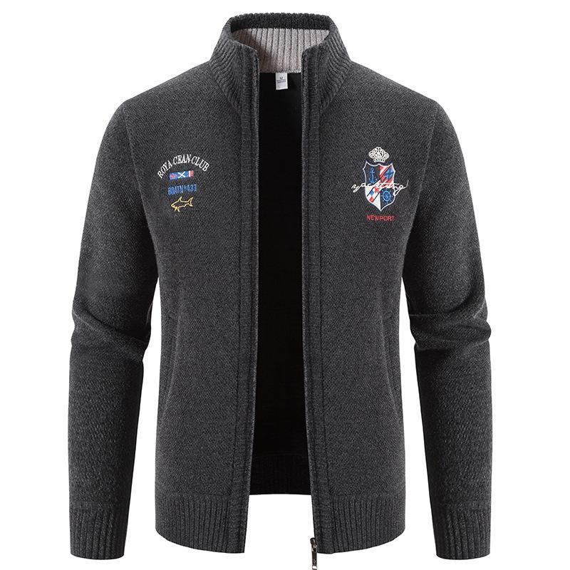 Men s Knitwear Autumn and Winter New Embroidered Cardigan Sweater Plus Velvet Thickened Stand Collar Coat Jacket L
Men s Knitwear Autumn and Winter New Embroidered Cardigan Sweater Plus Velvet Thickened Stand Collar Coat Jacket L