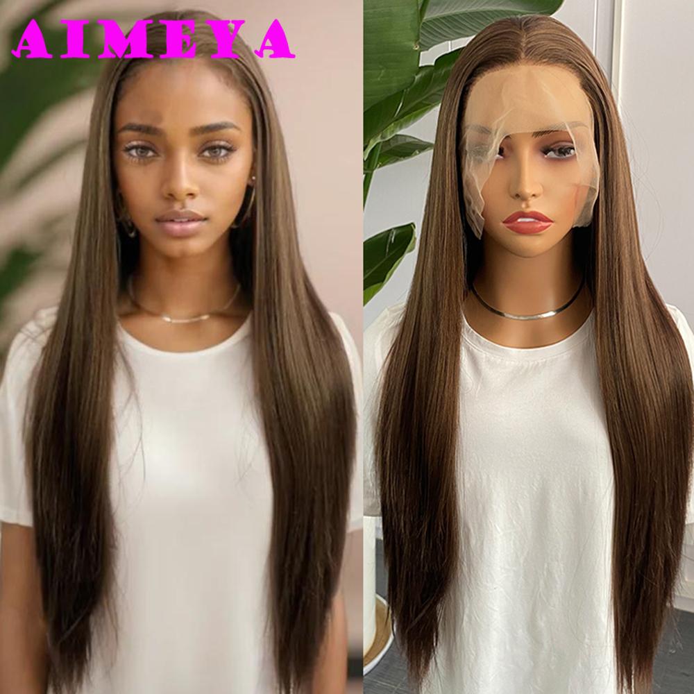 AIMEYA Mix Brown Lace Front Wig Long Silky Straight Synthetic Lace Hair Heat Resistant Natural Hairline Daily Use Cosplay Wigs (as the picture,24inches&Lace Front)
AIMEYA Mix Brown Lace Front Wig Long Silky Straight Synthetic Lace Hair Heat Resistant Natural Hairline Daily Use Cosplay Wigs (as the picture,24inches&Lace Front)