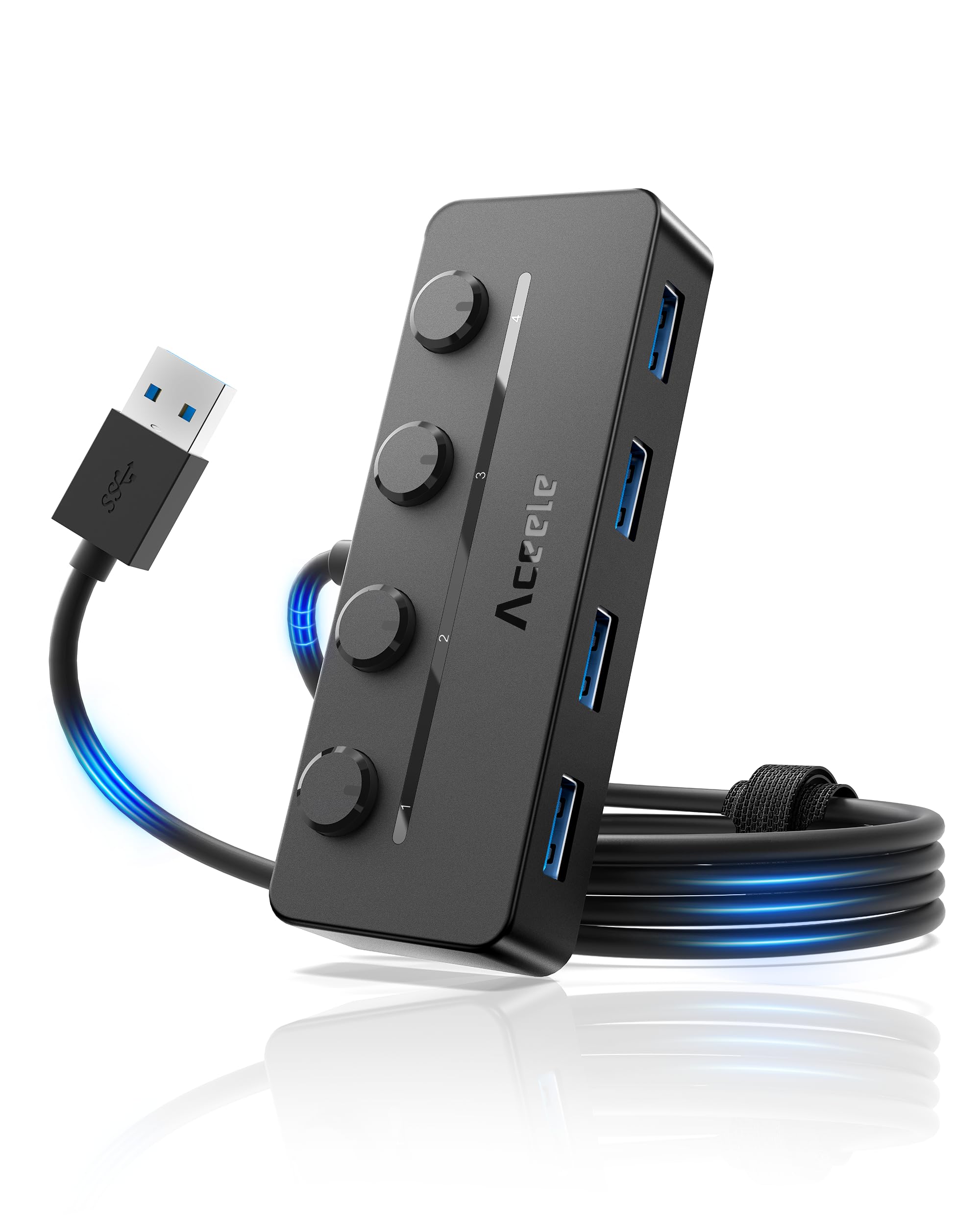 Aceele USB Hub 5 USB-портов USB Ultra Slim Hub Порт питания с независимым переключателем Верхний тип штекера Световой индикатор Удлинительный кабель 5 Гбит/с Сверхвысокий
Aceele USB Hub 5 USB-портов USB Ultra Slim Hub Порт питания с независимым переключателем Верхний тип штекера Световой индикатор Удлинительный кабель 5 Гбит/с Сверхвысокий