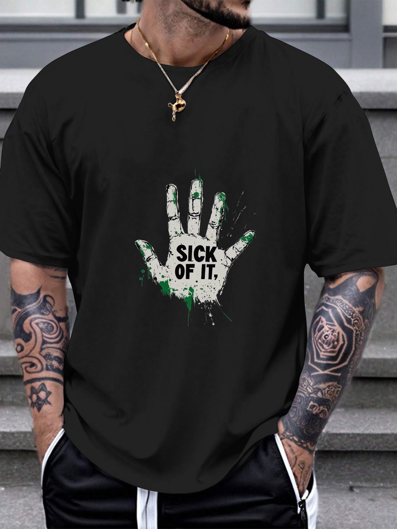 1pc Handprint Splatter SICK OF IT Black T-shirt S
1pc Handprint Splatter SICK OF IT Black T-shirt S