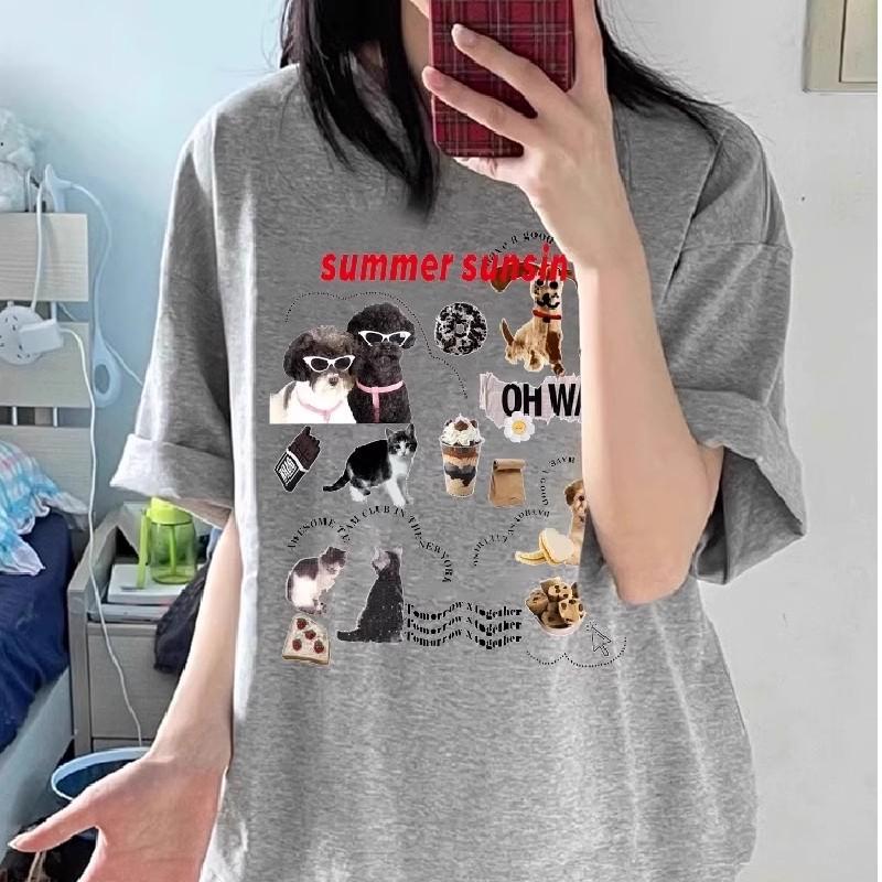 Large size cotton short-sleeved t-shirt women s summer loose lazy half-sleeved top cartoon printing design sense niche t-shirt M светло-серый
Large size cotton short-sleeved t-shirt women s summer loose lazy half-sleeved top cartoon printing design sense niche t-shirt M светло-серый