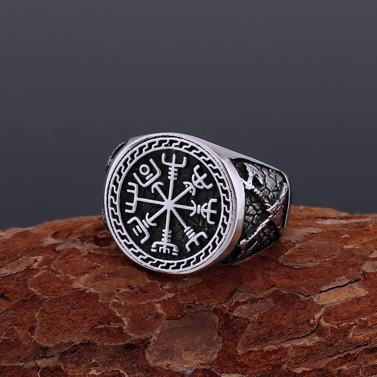 Nordic Stainless Steel Viking Compass Ring Scandinavian Warrior Weapon Axe Ring Gothic Punk Hip Hop Never Fade Jewelry 13
Nordic Stainless Steel Viking Compass Ring Scandinavian Warrior Weapon Axe Ring Gothic Punk Hip Hop Never Fade Jewelry 13