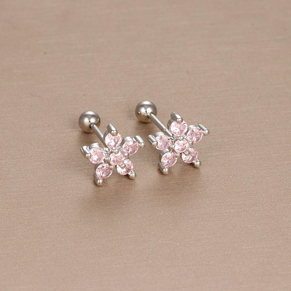 Модные серебряные серьги-гвоздики из нержавеющей стали с цветком для женщин, маленькие блестящие серьги с цирконием, обручальные украшения
Модные серебряные серьги-гвоздики из нержавеющей стали с цветком для женщин, маленькие блестящие серьги с цирконием, обручальные украшения