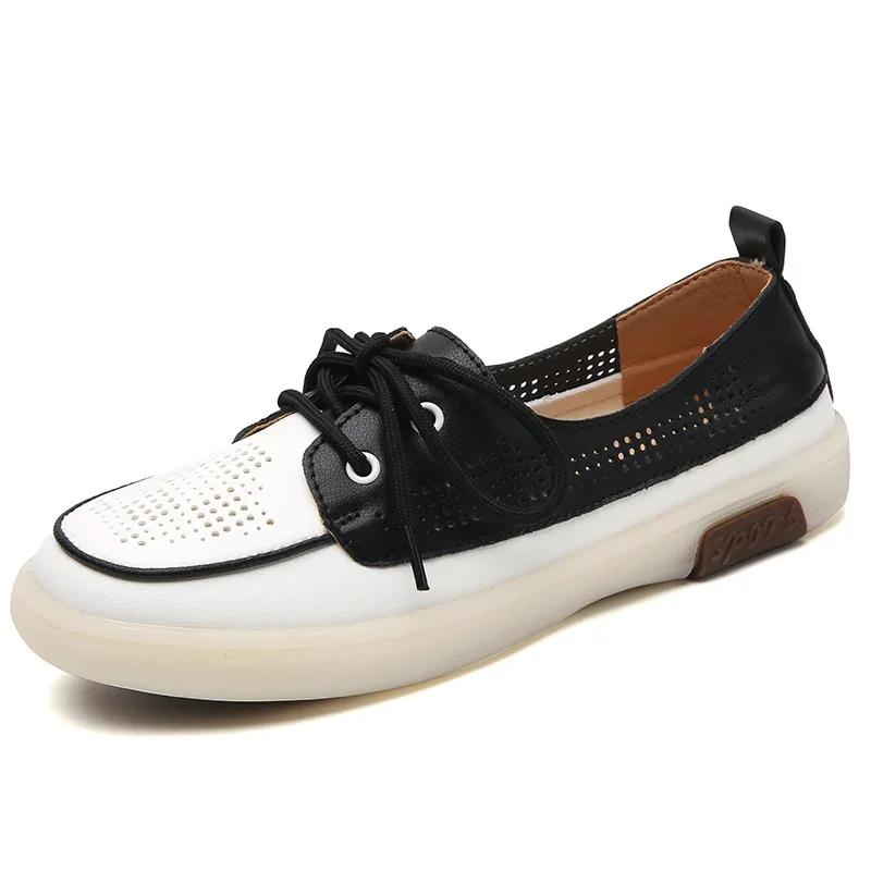Non-Slip Genuine Leather Ladies Moccasins Loafers Summer Lace-Up Flat Casual Shoes Women Low Help Soft Bottom Bean Walking Shoes 35 чорний
Non-Slip Genuine Leather Ladies Moccasins Loafers Summer Lace-Up Flat Casual Shoes Women Low Help Soft Bottom Bean Walking Shoes 35 чорний