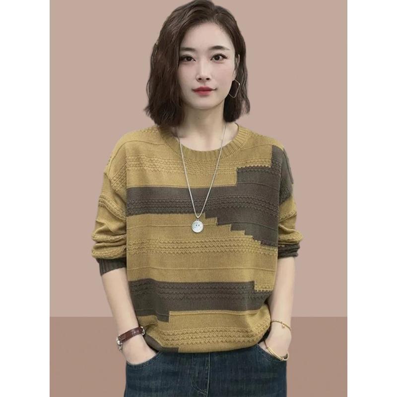 rust and olive color block crew neck knit sweater for women onesize жёлтый
rust and olive color block crew neck knit sweater for women onesize жёлтый