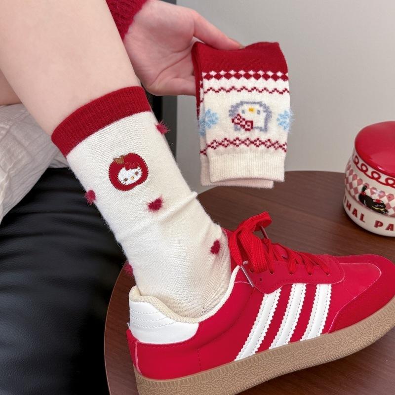 Red Cashmere Stripe Cartoon Big Red Warm Socks New Year Cute Socks Girls Stack Socks Cat One size fits all
Red Cashmere Stripe Cartoon Big Red Warm Socks New Year Cute Socks Girls Stack Socks Cat One size fits all