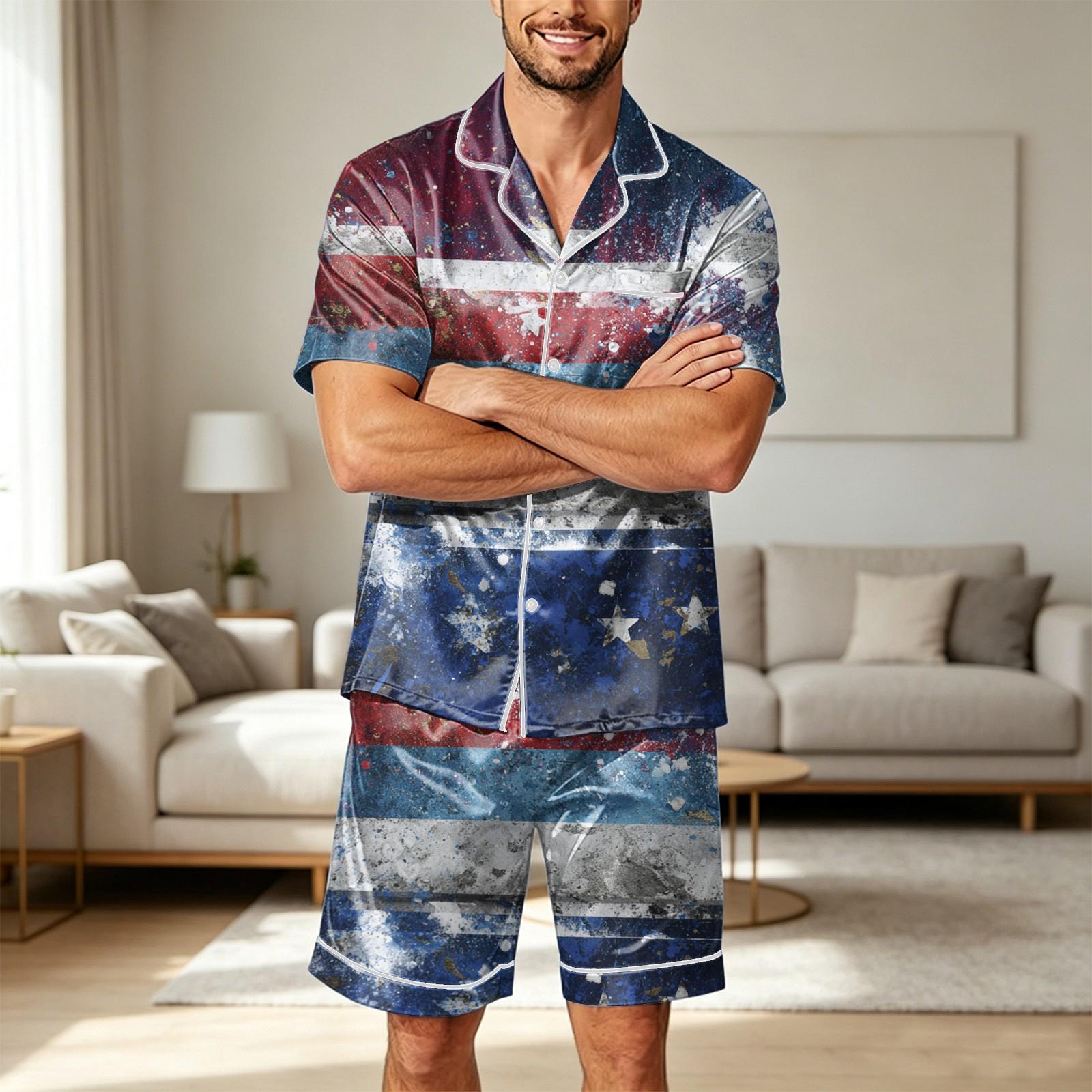 Men Satin Short Sleeve Pajama Set Two Piece Sleepwear with Shorts and Shirt Pocket Button Down Soft Lightweight Lounge Wear XL
Men Satin Short Sleeve Pajama Set Two Piece Sleepwear with Shorts and Shirt Pocket Button Down Soft Lightweight Lounge Wear XL