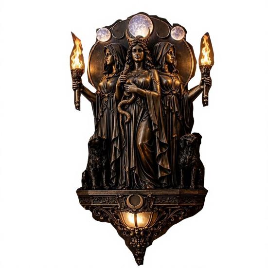 Gothic Hecate Goddess Wall Sconce with Warm LED Vintage Ambient Light for Bedroom Hallway Dark Fantasy Decor Mystical Art Lamp Unique S 1pc
Gothic Hecate Goddess Wall Sconce with Warm LED Vintage Ambient Light for Bedroom Hallway Dark Fantasy Decor Mystical Art Lamp Unique S 1pc