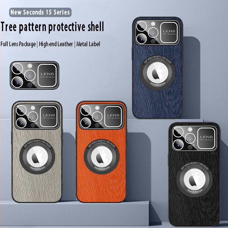 Кожаный магнитный защитный чехол с текстурой дерева для больших линз для iPhone 14 13 12 Pro Max 11, роскошный противоударный чехол для телефона с отверстием для логотипа 
Кожаный магнитный защитный чехол с текстурой дерева для больших линз для iPhone 14 13 12 Pro Max 11, роскошный противоударный чехол для телефона с отверстием для логотипа