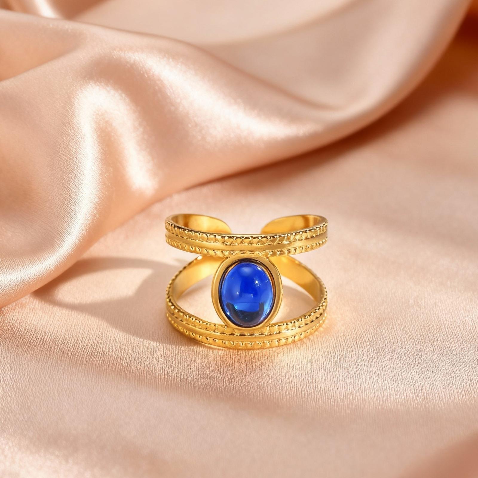 Fashion Stainless Steel Double Layered Open Rings for Women Inlaid Natural Stone Gold Plated Ring Bohemian Style Jewelry Gifts
Fashion Stainless Steel Double Layered Open Rings for Women Inlaid Natural Stone Gold Plated Ring Bohemian Style Jewelry Gifts