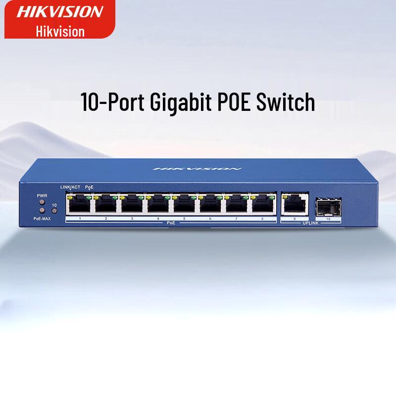 Hikvision DS-3E0510SP-E 10-Port Gigabit PoE Network Switch CN plug (adapter included)
Hikvision DS-3E0510SP-E 10-Port Gigabit PoE Network Switch CN plug (adapter included)