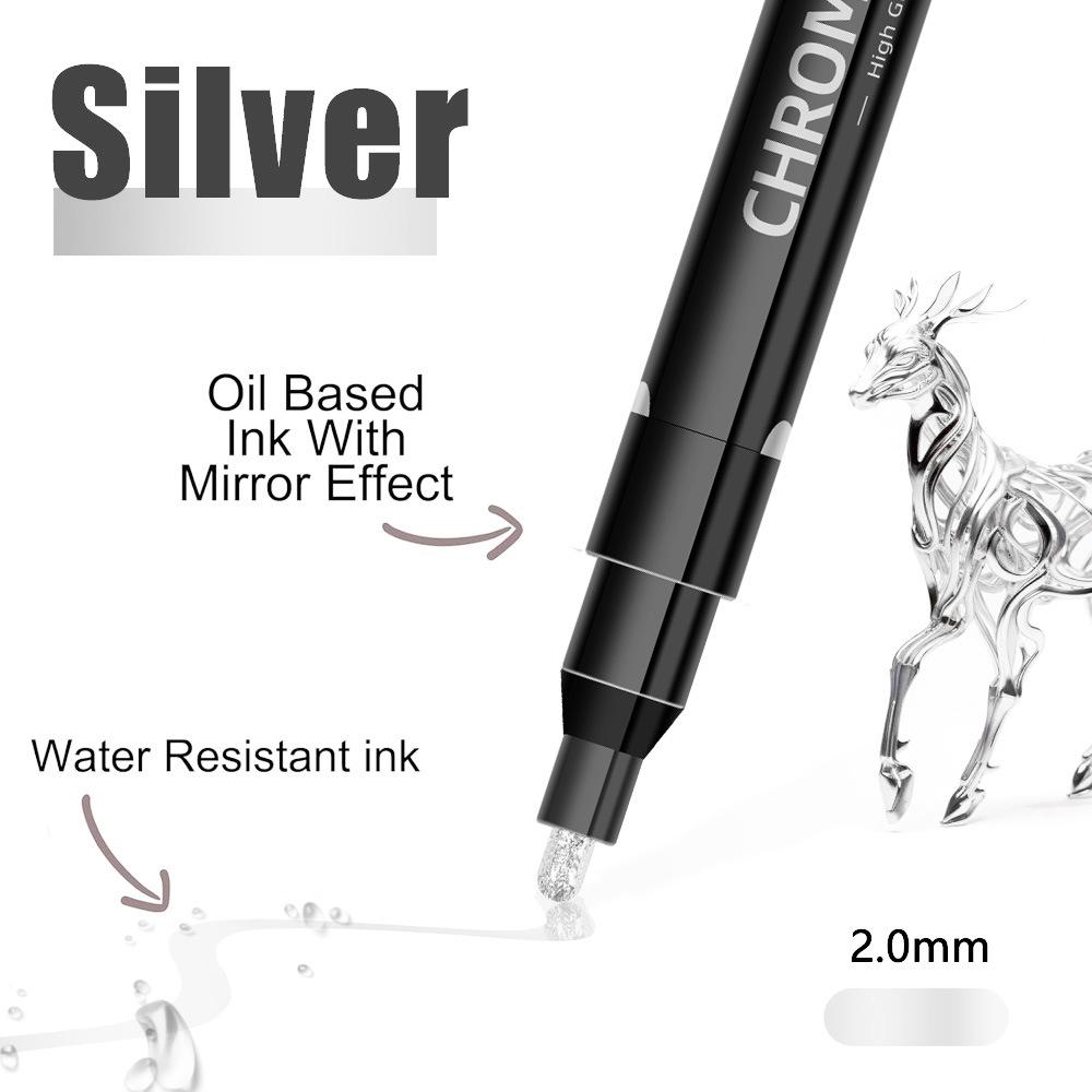 5 colors Mirror Chrome Marker Paint Marker, DIY Silver Marker Pen Alcohol Paint for most surfaces, High-gloss display effects
5 colors Mirror Chrome Marker Paint Marker, DIY Silver Marker Pen Alcohol Paint for most surfaces, High-gloss display effects
