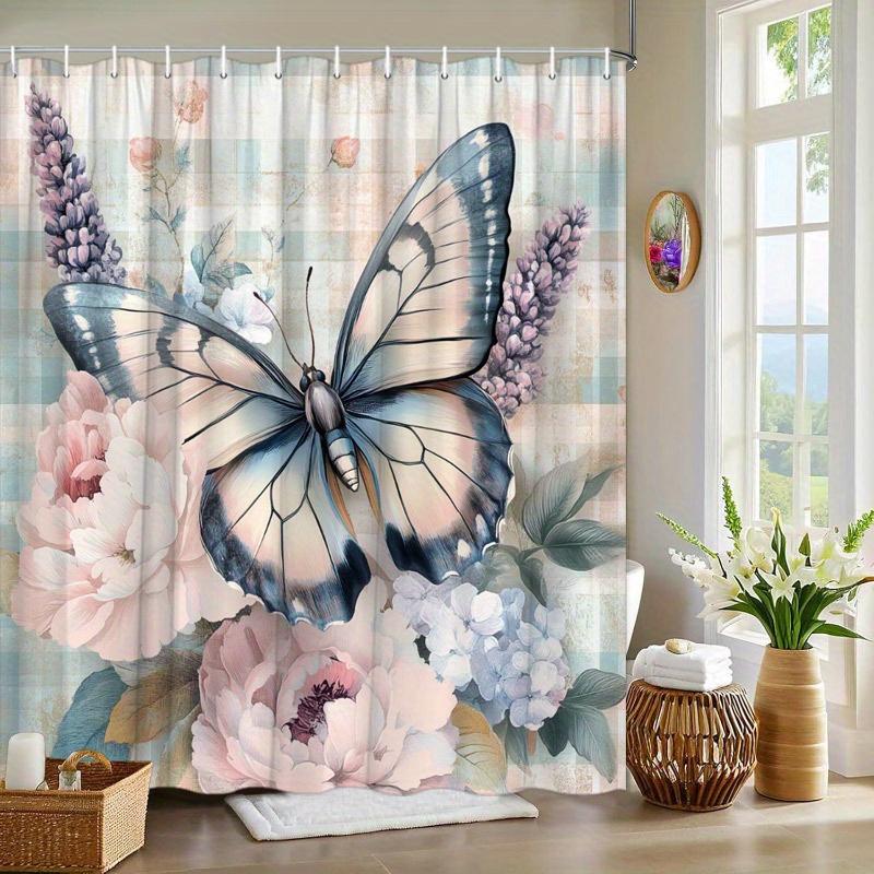 1 Piece Butterfly Bouquet Flower Shaped Shower Curtain, Blue And White Butterfly, Lavender Hydrangea Light Pink Polyester Fabric W60H190(CM)-1 Pcs
1 Piece Butterfly Bouquet Flower Shaped Shower Curtain, Blue And White Butterfly, Lavender Hydrangea Light Pink Polyester Fabric W60H190(CM)-1 Pcs