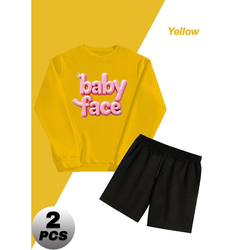 Мужской полиэстеровый свитшот с круглым вырезом и шорты, повседневный спортивный костюм из 2 предметов XXL жёлтый
Мужской полиэстеровый свитшот с круглым вырезом и шорты, повседневный спортивный костюм из 2 предметов XXL жёлтый