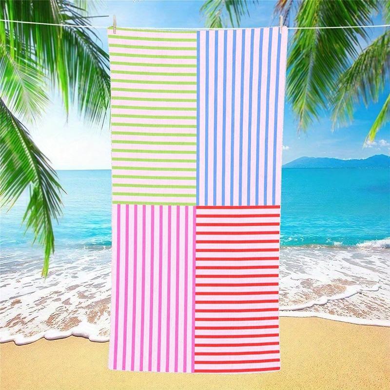 Beach Towel Colorful Stripes Printed Pattern Sun Protection Windproof Suitable For Pool Camping Travel Blanket W40*H60(CM)
Beach Towel Colorful Stripes Printed Pattern Sun Protection Windproof Suitable For Pool Camping Travel Blanket W40*H60(CM)
