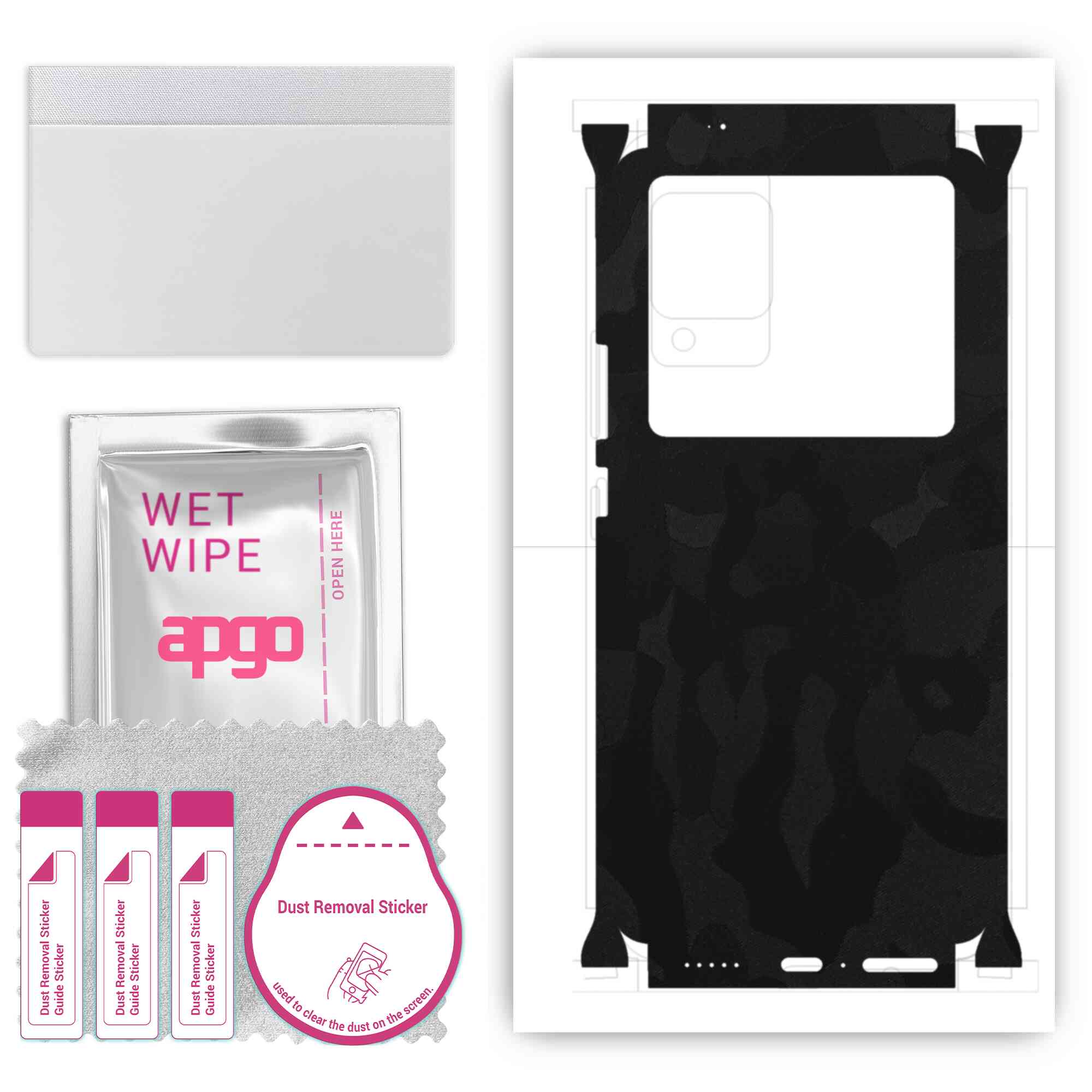 apgo Protective Skin Sticker for the back+sides compatible with Vivo X80 Pro, Full Wrap Film, Foil, Vinyl - Pattern Black Camo
apgo Protective Skin Sticker for the back+sides compatible with Vivo X80 Pro, Full Wrap Film, Foil, Vinyl - Pattern Black Camo