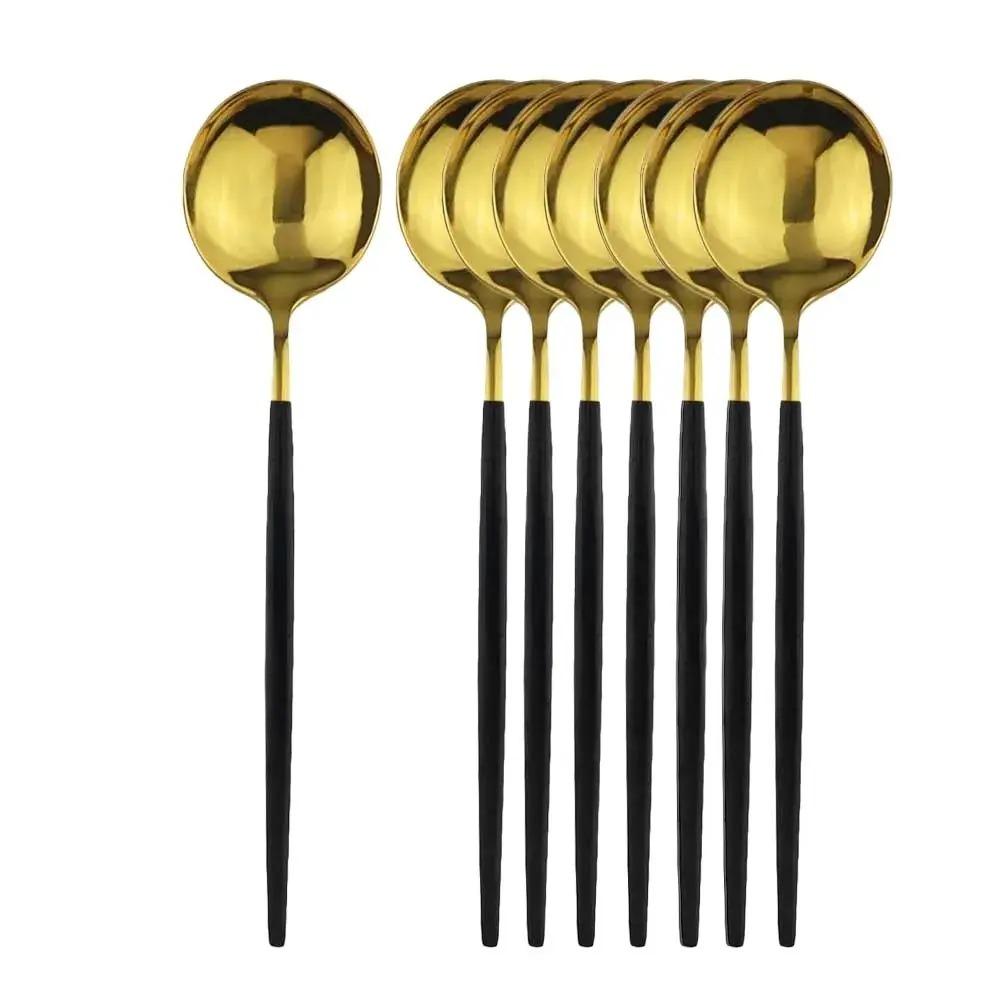 8Pcs Dinner Spoon Dinnerware Stainless Steel Silverware Gold Tableware Kitchen Flatware Black Cutlery
8Pcs Dinner Spoon Dinnerware Stainless Steel Silverware Gold Tableware Kitchen Flatware Black Cutlery