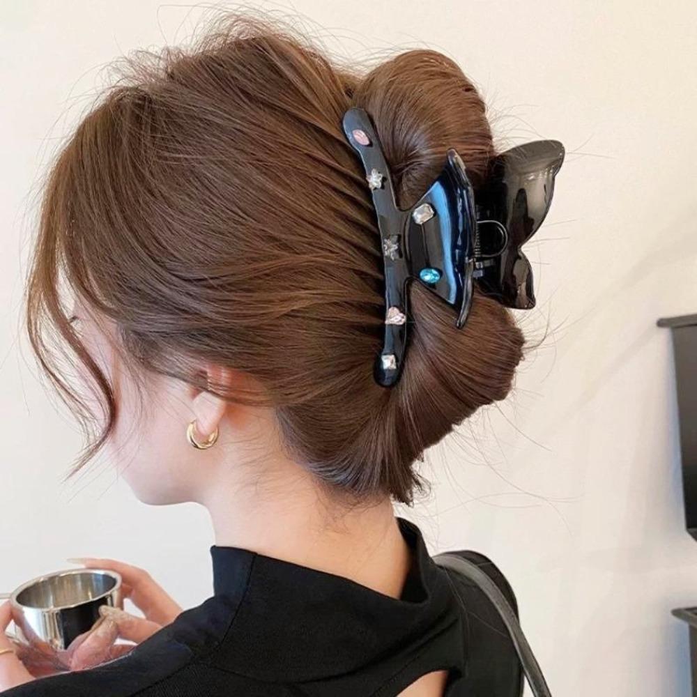 Блестящий зажим для захвата со стразами Love Large Shark Clip Creative Butterfly Hair Claw Streetwear чёрный
Блестящий зажим для захвата со стразами Love Large Shark Clip Creative Butterfly Hair Claw Streetwear чёрный