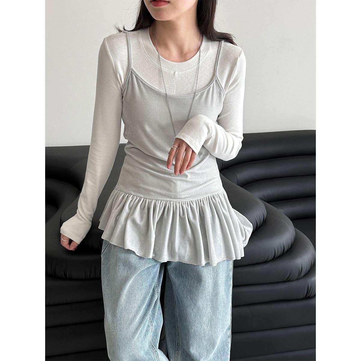 LUXI Irregular Velvet Camisole Dress - Korean Style, Early Spring Versatile Slim Top for Women Large
LUXI Irregular Velvet Camisole Dress - Korean Style, Early Spring Versatile Slim Top for Women Large