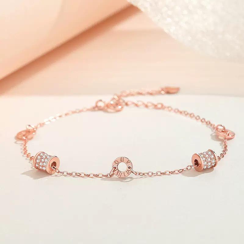 Korean Style Rose Gold Roman Numerals S925 Sterling Silver Bracelet for Women - Elegant Gift for Girlfriend S925 Silver
Korean Style Rose Gold Roman Numerals S925 Sterling Silver Bracelet for Women - Elegant Gift for Girlfriend S925 Silver