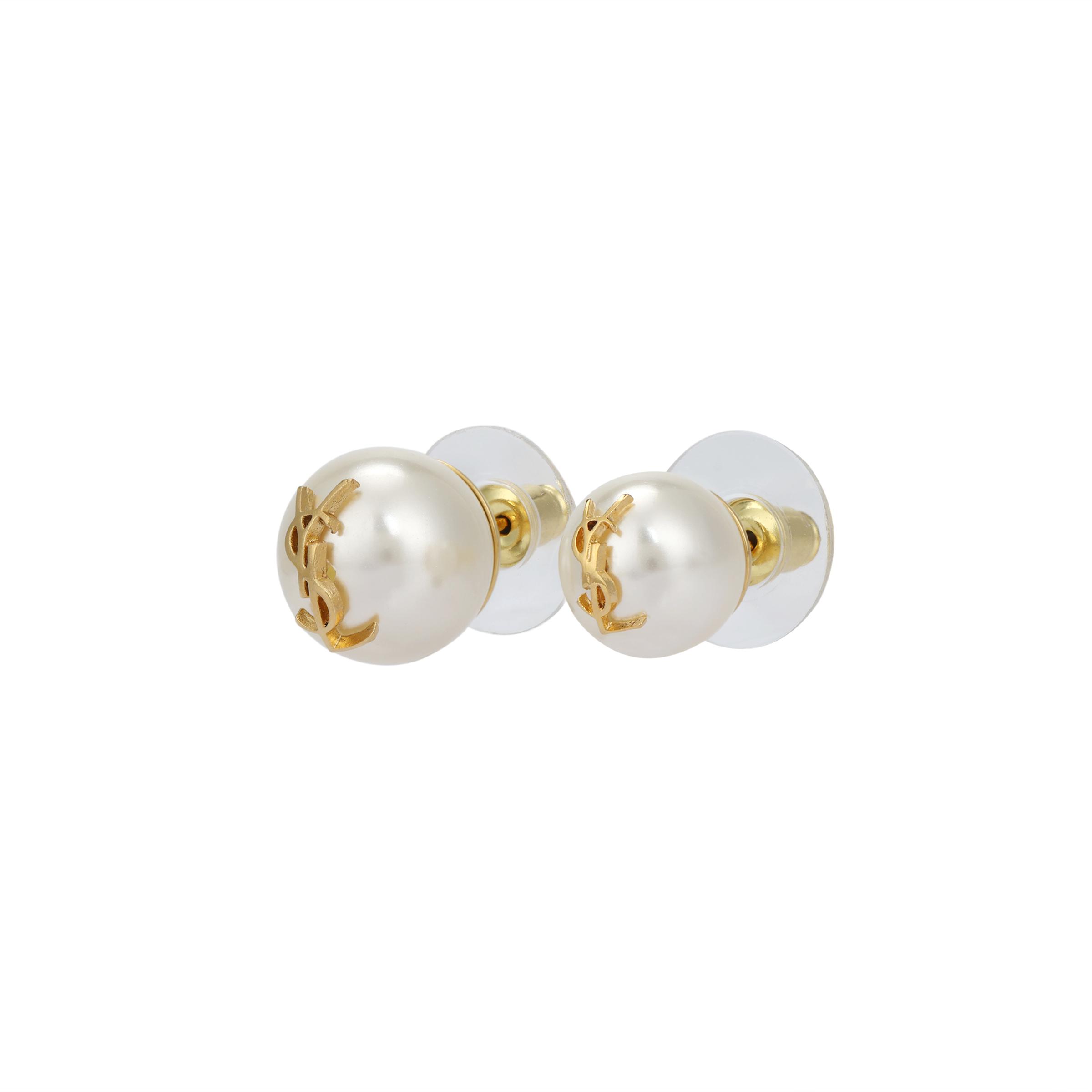 Saint Laurent Logo Design Pearl Brass Glass Earrings Women earrings White 6915639018Y1526 F,White
Saint Laurent Logo Design Pearl Brass Glass Earrings Women earrings White 6915639018Y1526 F,White