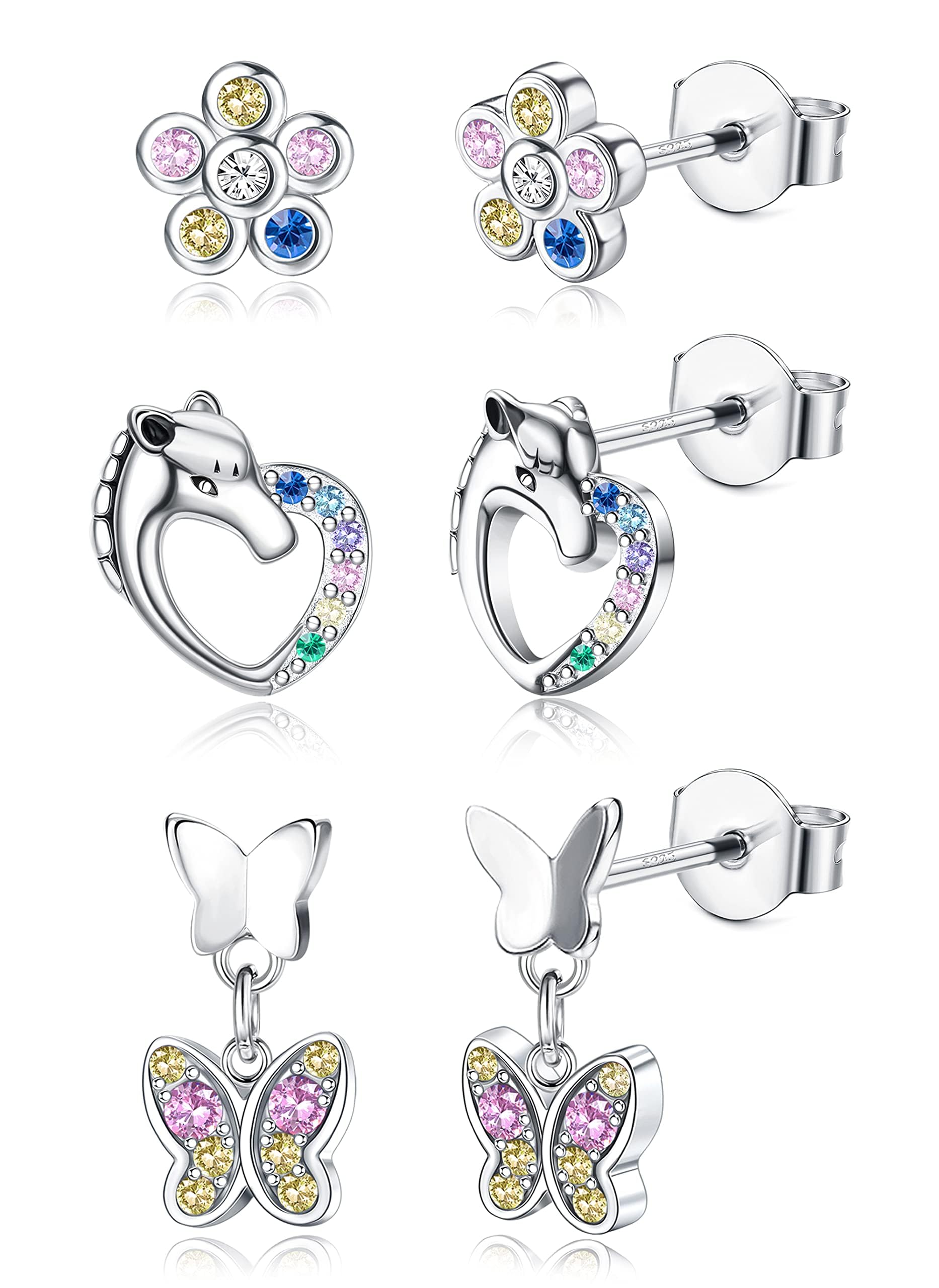 JeryWe 3 Pairs 925 Sterling Silver Small Stud Dangle Earrings Butterfly Heart Star Dolphin Unicorn Flower Earrings Hypoallergenic CZ Cartilage
JeryWe 3 Pairs 925 Sterling Silver Small Stud Dangle Earrings Butterfly Heart Star Dolphin Unicorn Flower Earrings Hypoallergenic CZ Cartilage