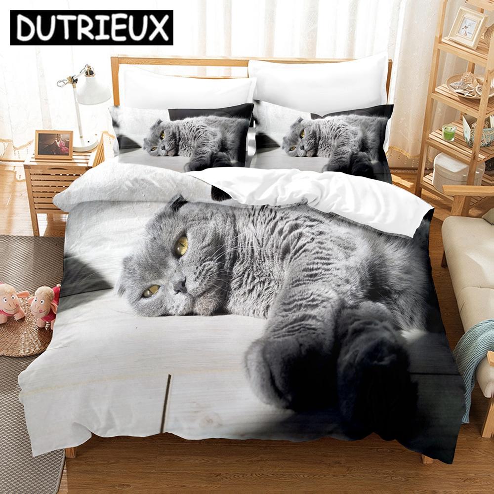 Comforter 3D Cat Bedding Set Scottish Fold Lovely Cats Printed Comforter Queen King Single Size Home Textile Bedroom Decor Comforter (quilt)-EU Single(135*200cm)3pcs
Comforter 3D Cat Bedding Set Scottish Fold Lovely Cats Printed Comforter Queen King Single Size Home Textile Bedroom Decor Comforter (quilt)-EU Single(135*200cm)3pcs