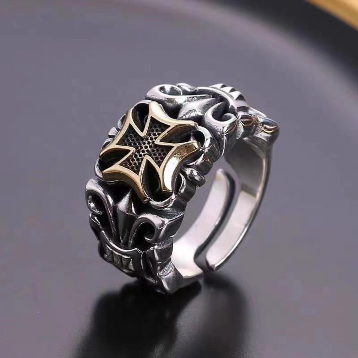 Vintage Cross Rings, Adjustable Hip Hop Punk Index Finger Ring for Men, Gothic Bold Jewelry resizable
Vintage Cross Rings, Adjustable Hip Hop Punk Index Finger Ring for Men, Gothic Bold Jewelry resizable