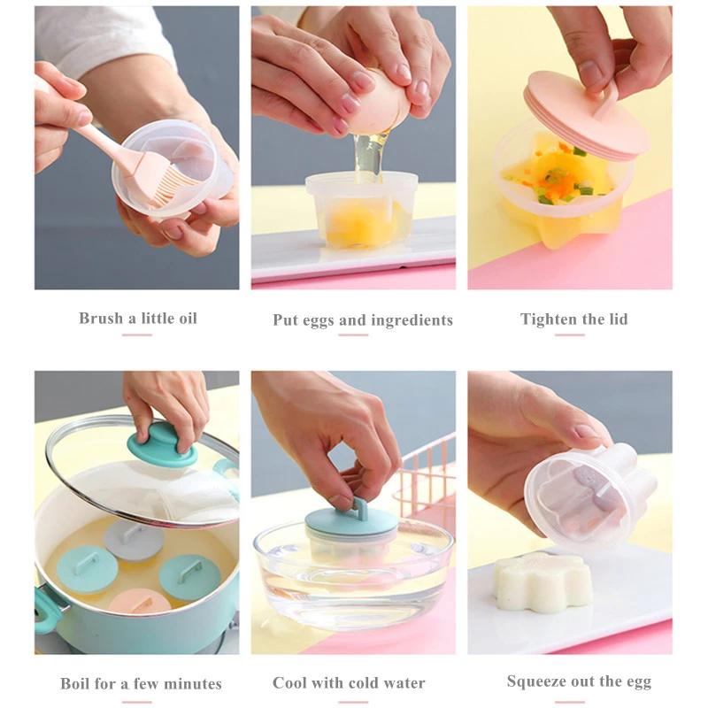 4PCS/ Set Kitchen Egg Steamer Breakfast Omelet Mold with Free Oil Brush Kichen Accessories Tools
4PCS/ Set Kitchen Egg Steamer Breakfast Omelet Mold with Free Oil Brush Kichen Accessories Tools