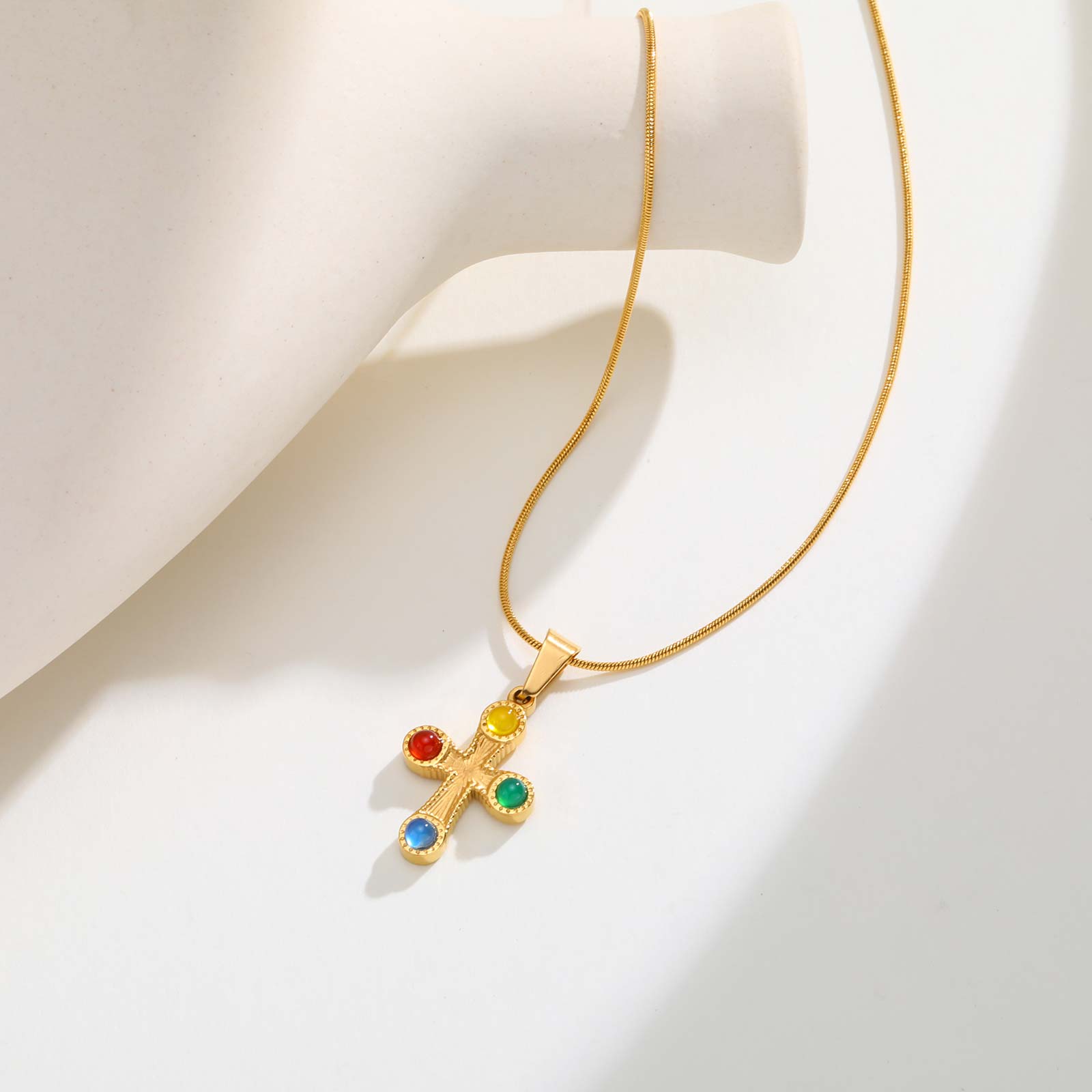 Colorful Natural Stone Cross Pendant Necklace,Gold Color Stainless Steel Snake Chain Necklaces,Charm Jewelry Gift
Colorful Natural Stone Cross Pendant Necklace,Gold Color Stainless Steel Snake Chain Necklaces,Charm Jewelry Gift
