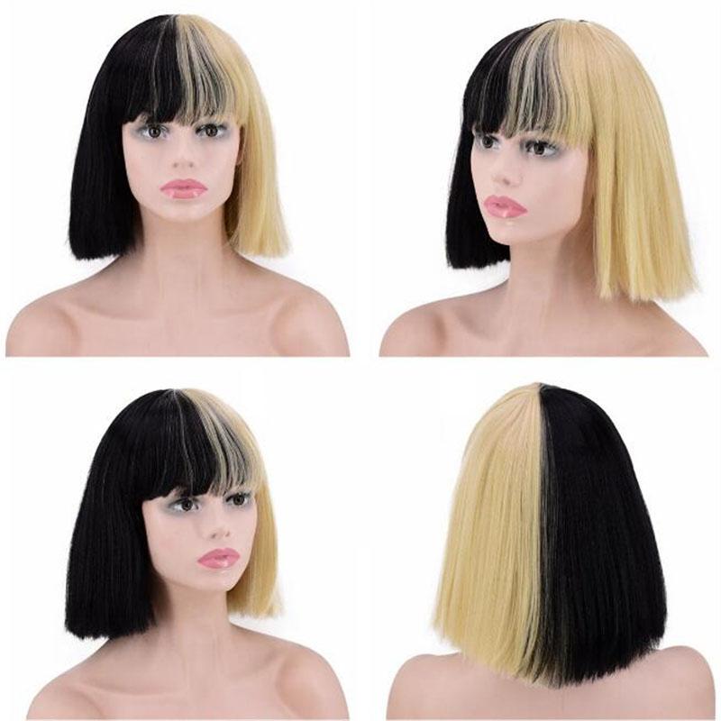 Sia Cosplay Wig Alive Bangs Trim to Eyes Half Black and Blonde Medium Heat Resistant Hair Wigs + Wig Cap One Size
Sia Cosplay Wig Alive Bangs Trim to Eyes Half Black and Blonde Medium Heat Resistant Hair Wigs + Wig Cap One Size