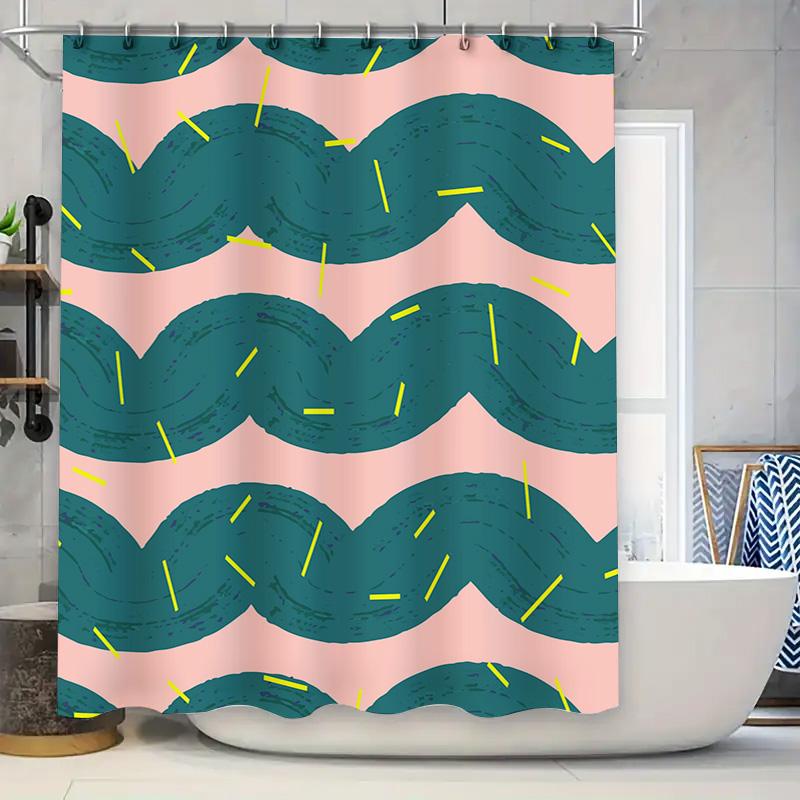 Modern Bath Curtains With Blue Wave Print Pink Background Shower Curtain Set For Bathroom Decorations 180 X 230Cm Waterproof Fab W60H190(CM)-1 Pcs
Modern Bath Curtains With Blue Wave Print Pink Background Shower Curtain Set For Bathroom Decorations 180 X 230Cm Waterproof Fab W60H190(CM)-1 Pcs