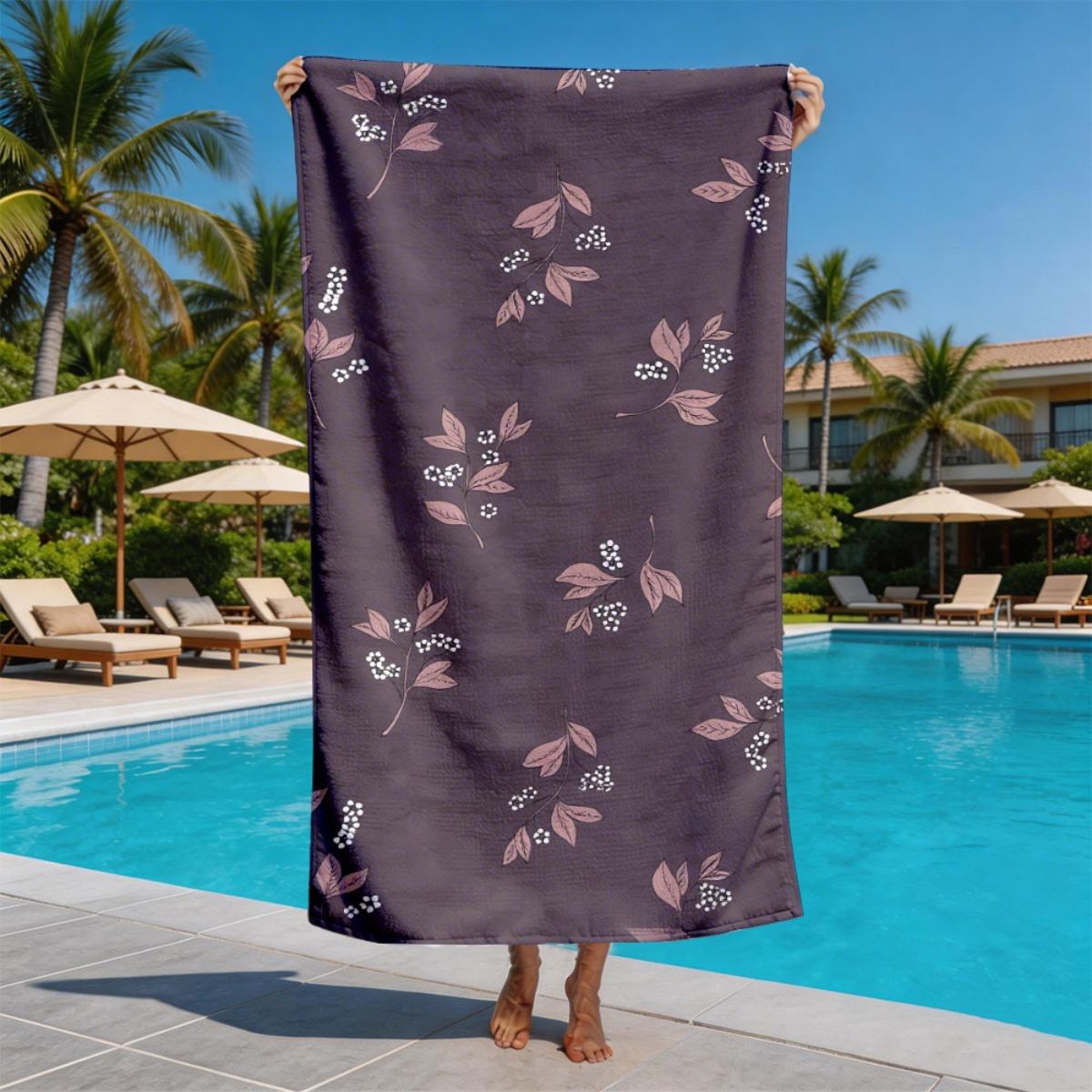 Dark brown variegated leaf flower design polyester microfiber beach towel is highly absorbent, suitable swimming beach outings W30*H60(CM)
Dark brown variegated leaf flower design polyester microfiber beach towel is highly absorbent, suitable swimming beach outings W30*H60(CM)