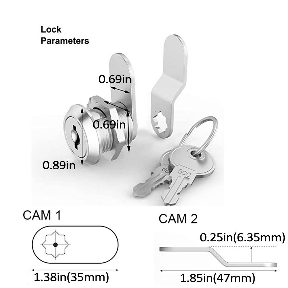 Cam Locks for Cabinets RV Storage Cam Lock Compartment Locks Replacement Lock for Campers Trailer with Keys Zinc Alloy Mailbox
Cam Locks for Cabinets RV Storage Cam Lock Compartment Locks Replacement Lock for Campers Trailer with Keys Zinc Alloy Mailbox
