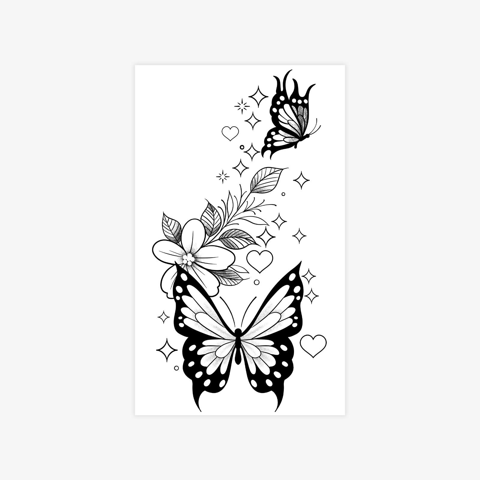 Simple Butterfly, Flower, Love Tattoo Sticker, Waterproof And Long-Lasting Disposable Temporary Tattoo Sticker For Men And Women 9*15
Simple Butterfly, Flower, Love Tattoo Sticker, Waterproof And Long-Lasting Disposable Temporary Tattoo Sticker For Men And Women 9*15