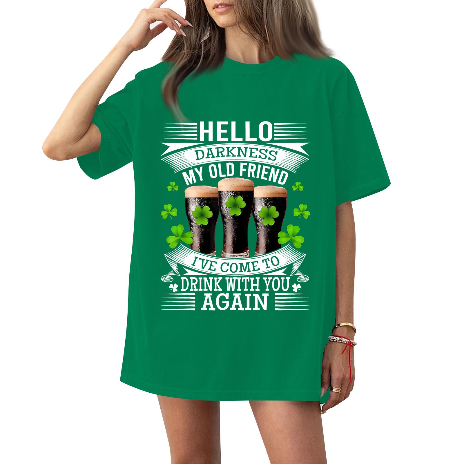 ( Darknss My Old Freend) Women s Fashion Casual Short-Sleeve Neck St. Patrick s Day Printed Shirt/T-Shirt Top M зелений
( Darknss My Old Freend) Women s Fashion Casual Short-Sleeve Neck St. Patrick s Day Printed Shirt/T-Shirt Top M зелений